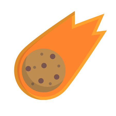 Burning meteorite fall icon. Editable vector.のイラスト素材