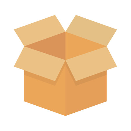 Cardboard Box with Open Flaps. Editable Vector.のイラスト素材