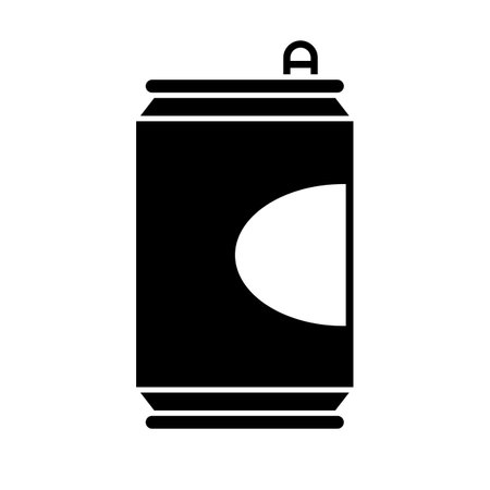 Juice can silhouette. Soda can silhouette. Editable vector.のイラスト素材