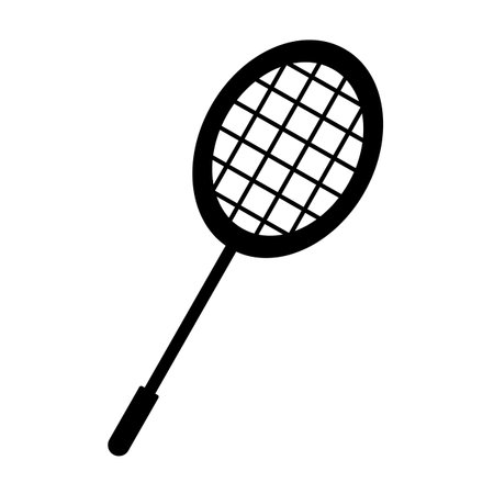 Badminton Racket Silhouette Icon. Editable vector.のイラスト素材