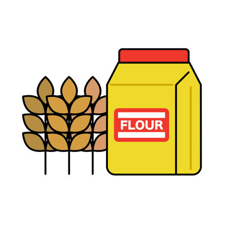 Wheat and flour bag. Editable vector.のイラスト素材