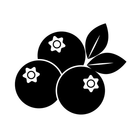 Silhouette of blueberry icon. Editable vector.のイラスト素材