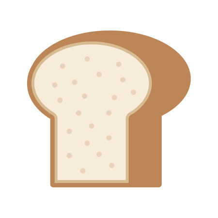 Flat design white bread icon. Editable vector.のイラスト素材