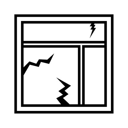 Shattered window glass icon. Editable vector.のイラスト素材