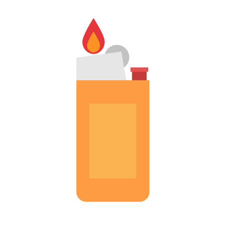 Orange disposable lighter icon. Editable vector.のイラスト素材