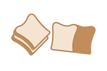 Cut white bread icon. Editable vector.のイラスト素材
