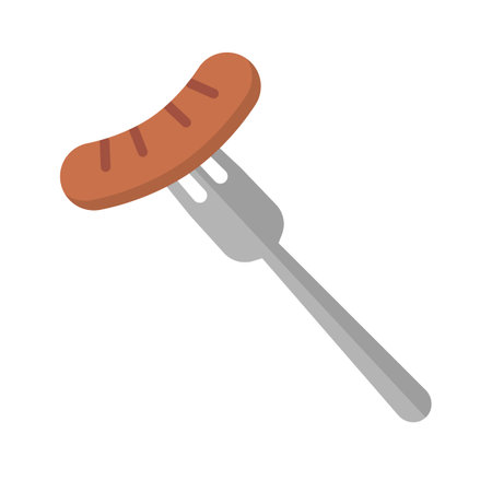 Fork and sausage icon. Editable vector.のイラスト素材
