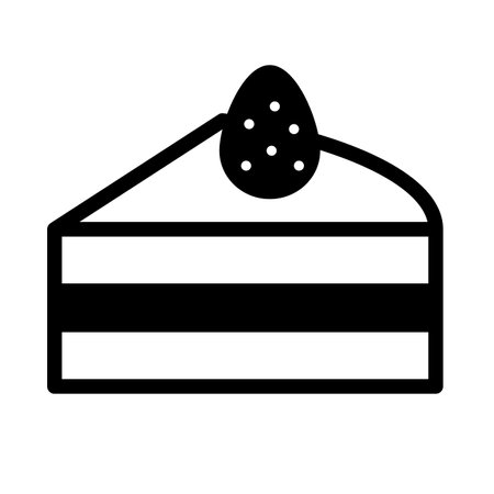 Strawberry shortcake silhouette icon. Editable vector.のイラスト素材