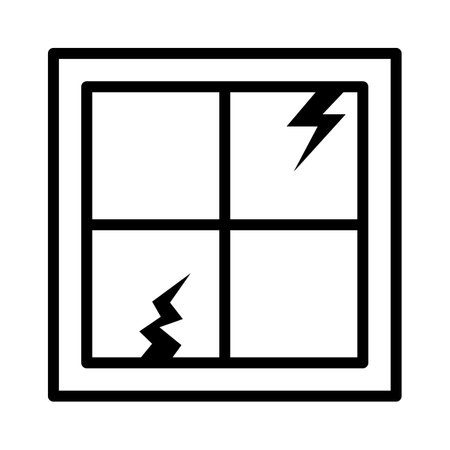 Broken window glass icon. Editable vector.のイラスト素材