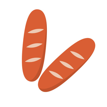 Delicious sausages icon. Meat. Editable vector.のイラスト素材