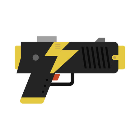 Flat design taser icon. Editable vector.のイラスト素材