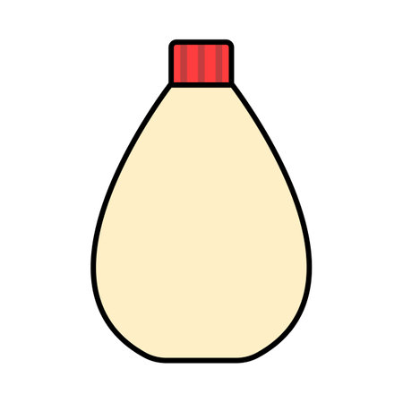 Cute squeeze bottle of mayonnaise icon. Editable vector.のイラスト素材
