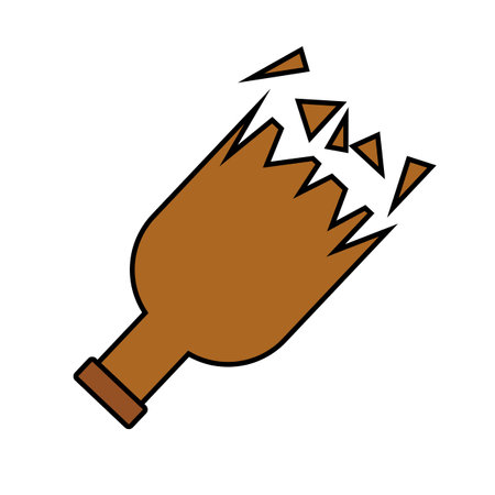 Broken bottle and splinters icon. Editable vector.のイラスト素材
