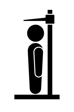 Simple height meter silhouette. Editable vector.のイラスト素材