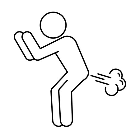 Simple farting person icon. Editable vector.のイラスト素材