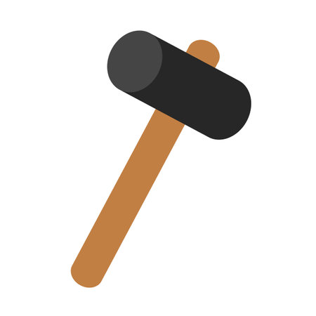 Flat design hammer icon. Editable vector.のイラスト素材