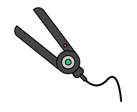 Flat design hair straightener icon. Editable vector.のイラスト素材