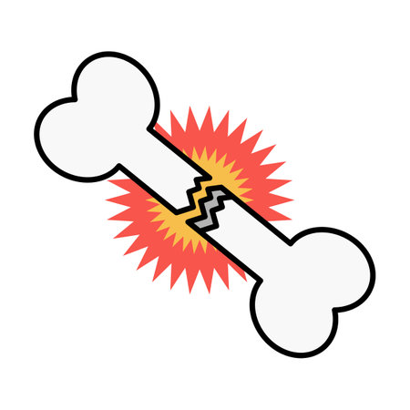 Broken bone pain impact icon. Editable vector.のイラスト素材