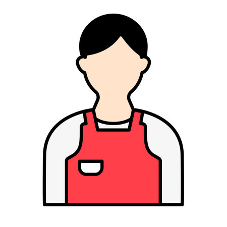 Flat design shop staff icon. Editable vector.のイラスト素材