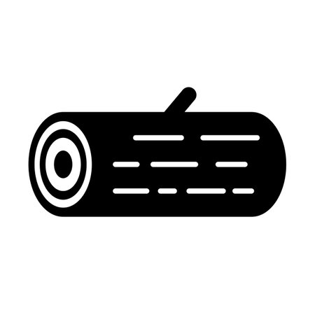 Silhouette of wood log. Editable vector.のイラスト素材