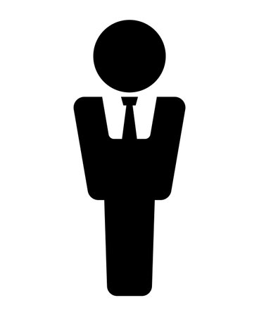 Simple businessman silhouette icon. Editable vector.のイラスト素材