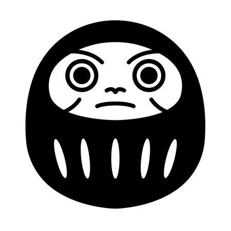 Simple Daruma silhouette icon. Editable vector.のイラスト素材