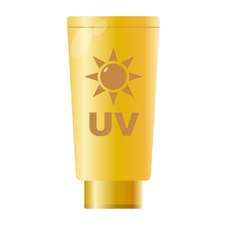 Golden sunscreen cream icon. Editable vector.のイラスト素材