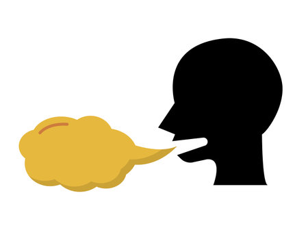People profile and smelly breath icon. Editable vector.のイラスト素材