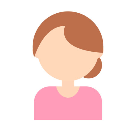 Flat design young female icon. Editable vector.のイラスト素材