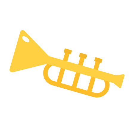 Yellow Brass Trumpet icon. Editable vector.のイラスト素材