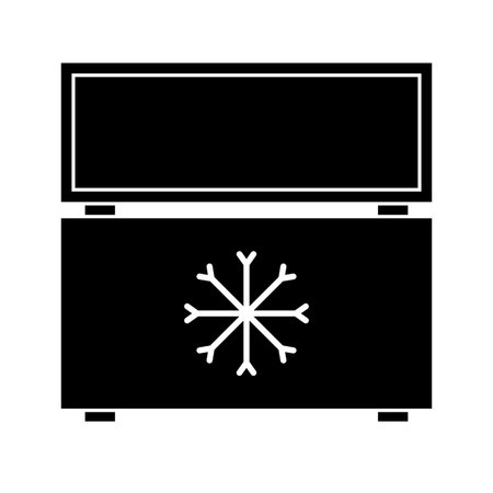 Simple chest freezer silhouette icon. Editable vector.のイラスト素材