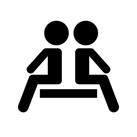 Simple Design Waiting room silhouette icon. Editable vector.のイラスト素材