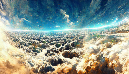 Fantasy alien planet. Mountain.の素材