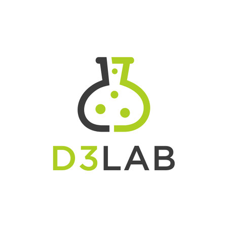 Illustration abstract D3 lab sign logo designのイラスト素材