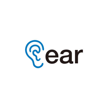 Illustration Logo modern sign for ear therapy logo design