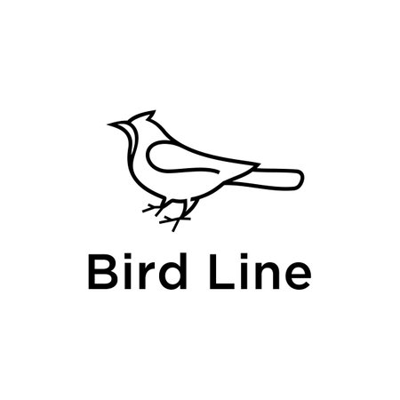 Illustration Line art birds animal are simple and smart logo designのイラスト素材