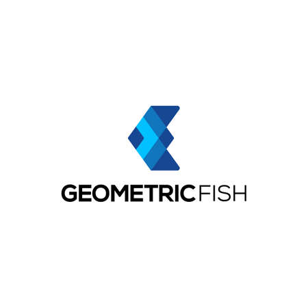 Illustration abstract modern geometric fish colorful logo designのイラスト素材