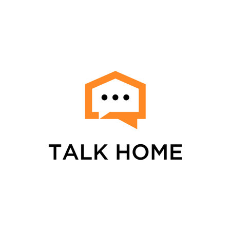 Illustration abstract home with bubble talk logo designのイラスト素材
