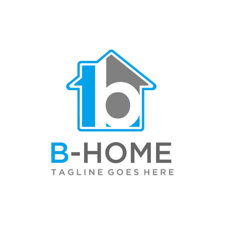 Illustration modern Initial letter B with house logo designのイラスト素材