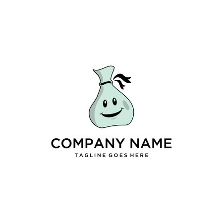 Illustration abstract mascot cartoon character a smile pouch logo designのイラスト素材