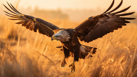 Animal wildlife photography kangaroo with natural background in the sunset view, AI generated imageの素材