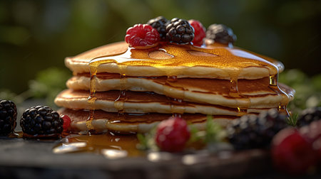 Delicious pancake dessert food. AI generated imageの素材