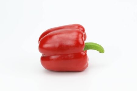 red  sweet bell pepper  on white backgroundの写真素材