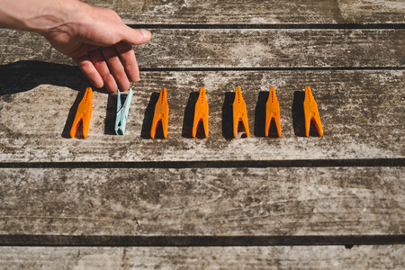 Unique clip among same clipsの写真素材