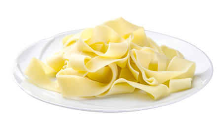 Italian pasta on the white plateの写真素材