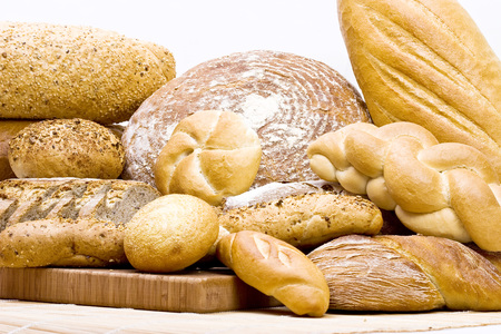 Breads isolated on a tableの写真素材