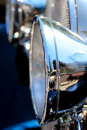 Vintage car headlampの写真素材