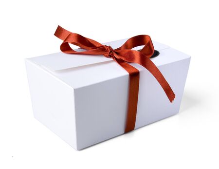 Small giftbox with red ribonの写真素材