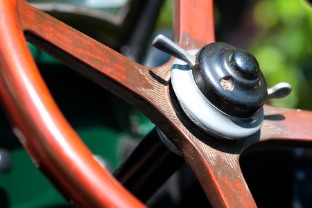 Vintage steering wheelの写真素材