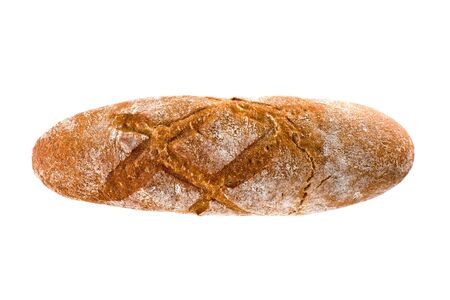 Loaf bread isolated on whiteの写真素材